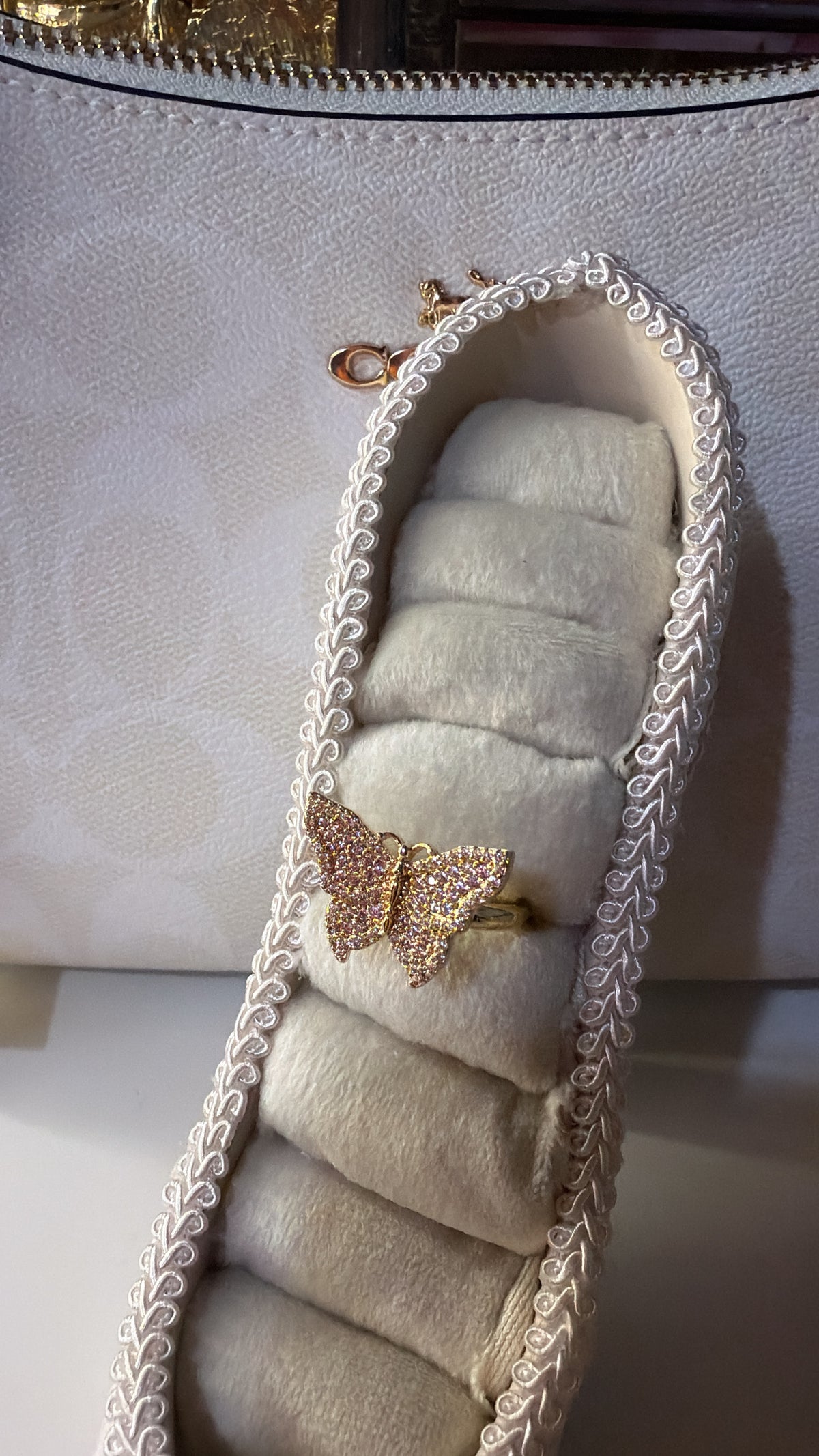 Butterfly diamond ring