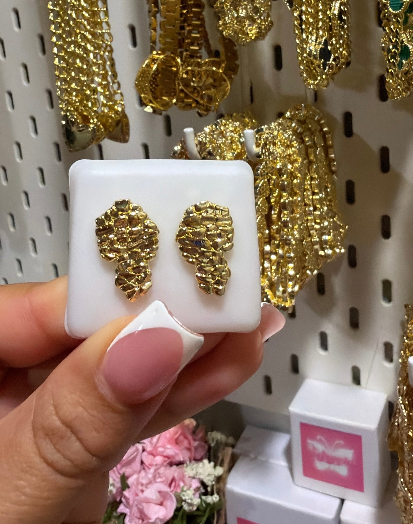 Stud nugget earrings