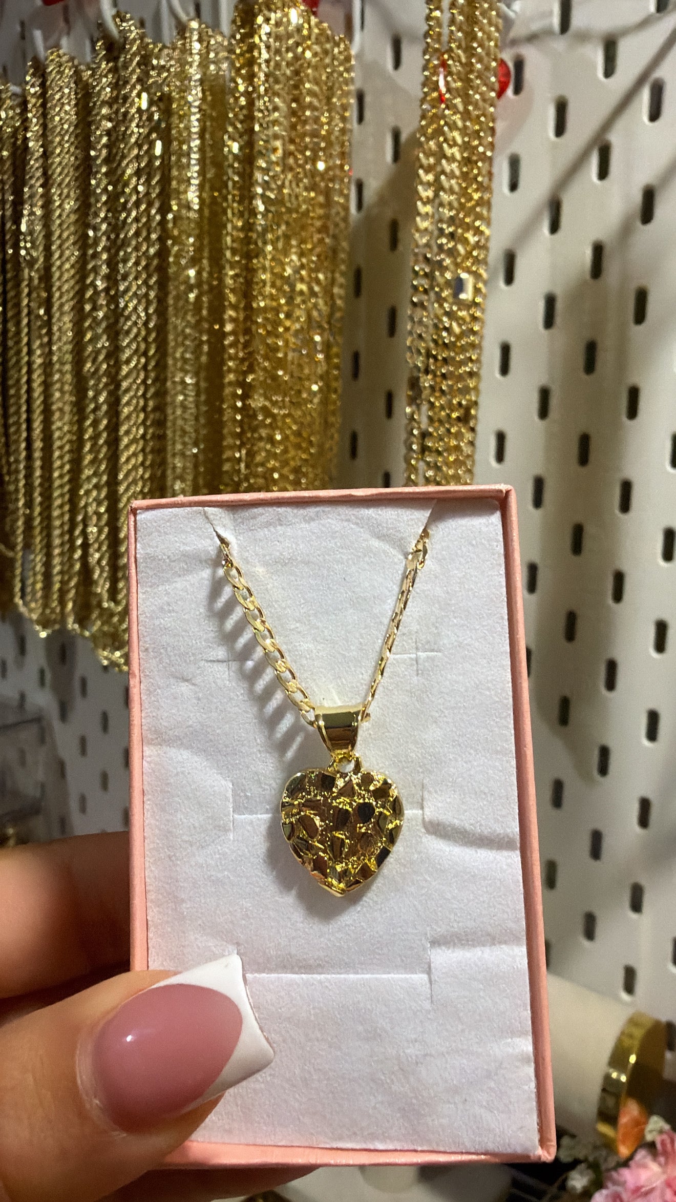 small heart nugget chain