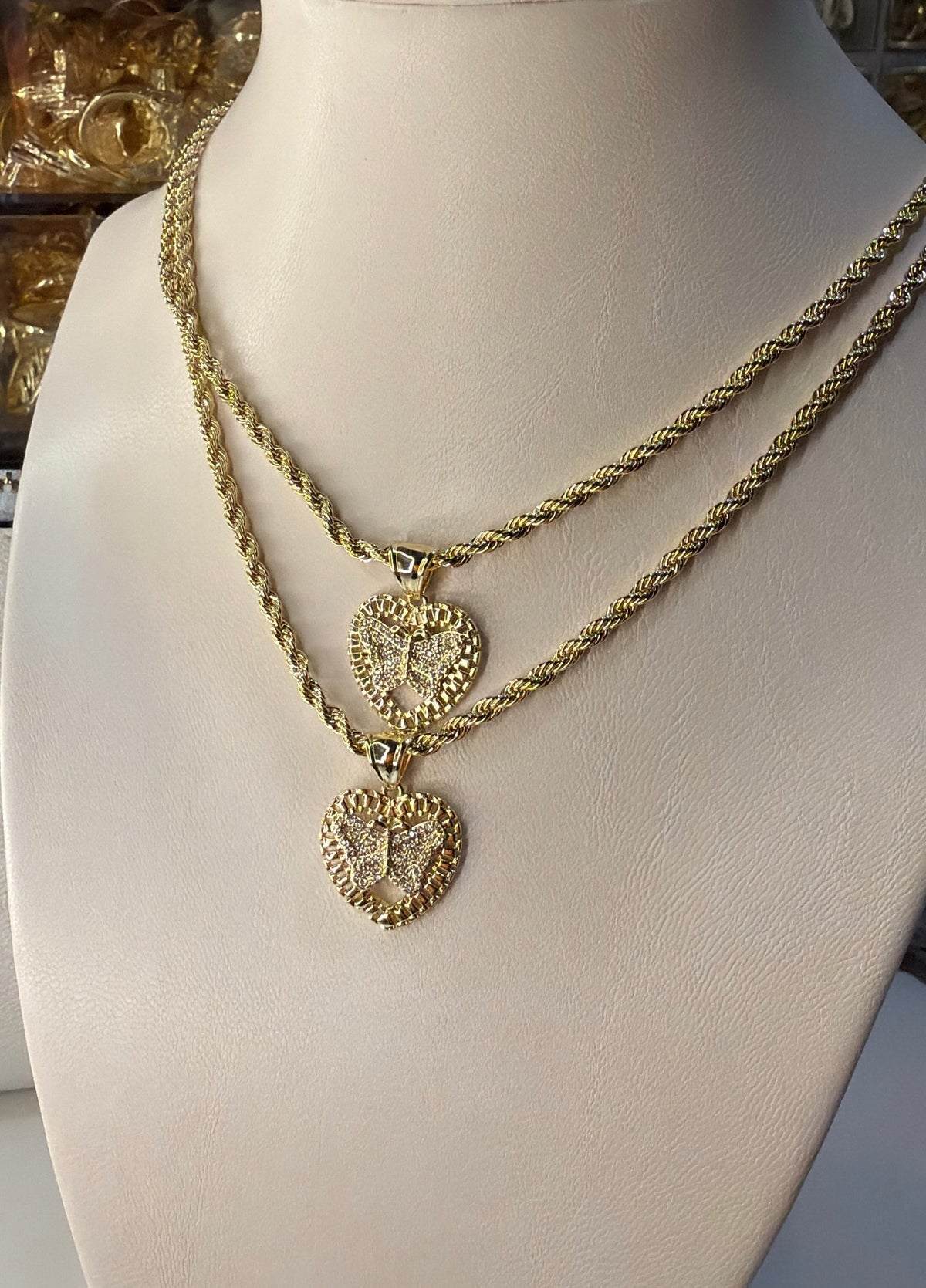 White butterfly sparkly chain