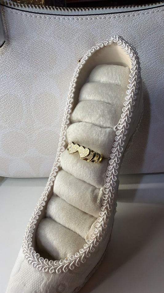 double hearts ring
