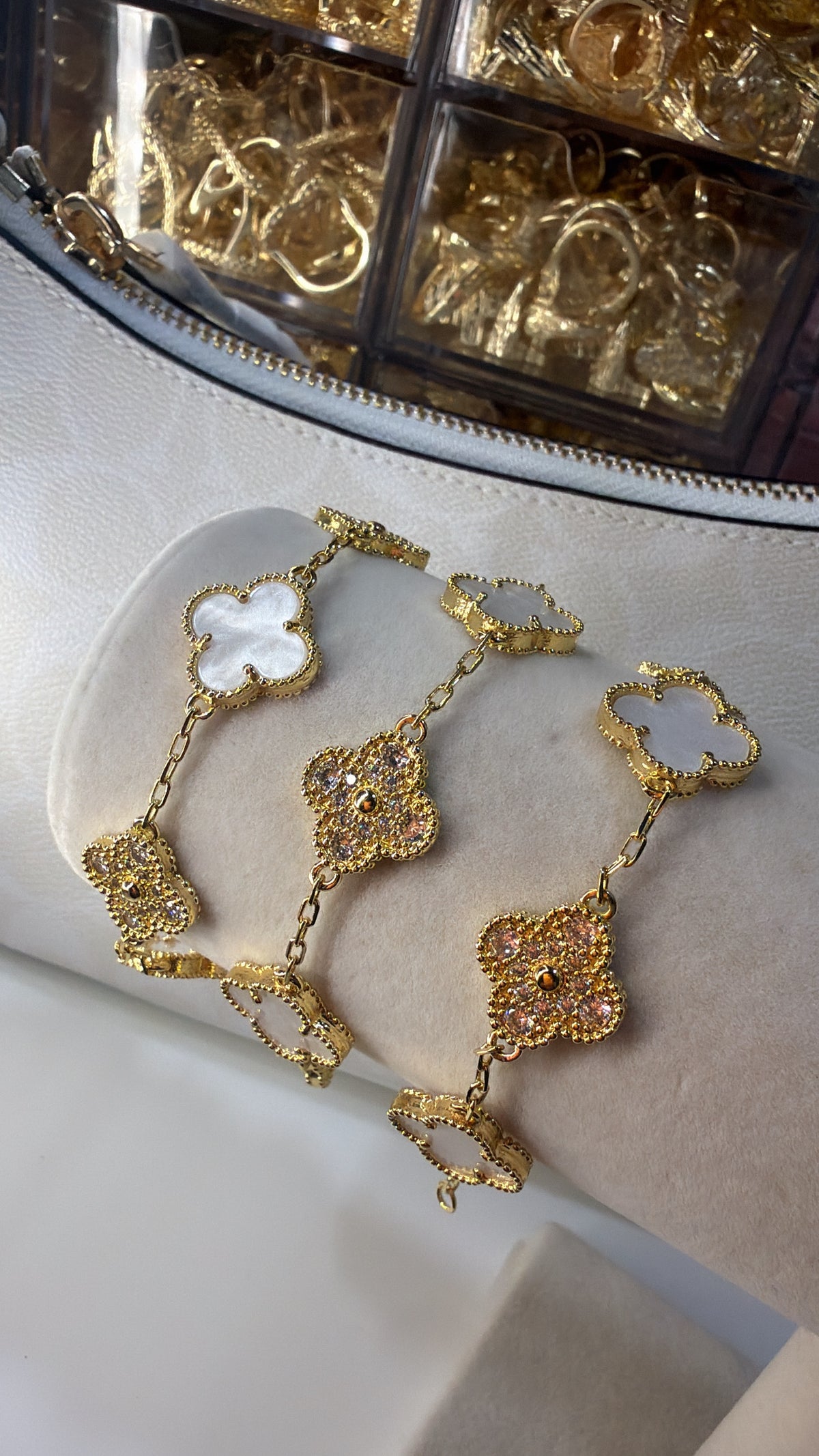 White suerte bracelet