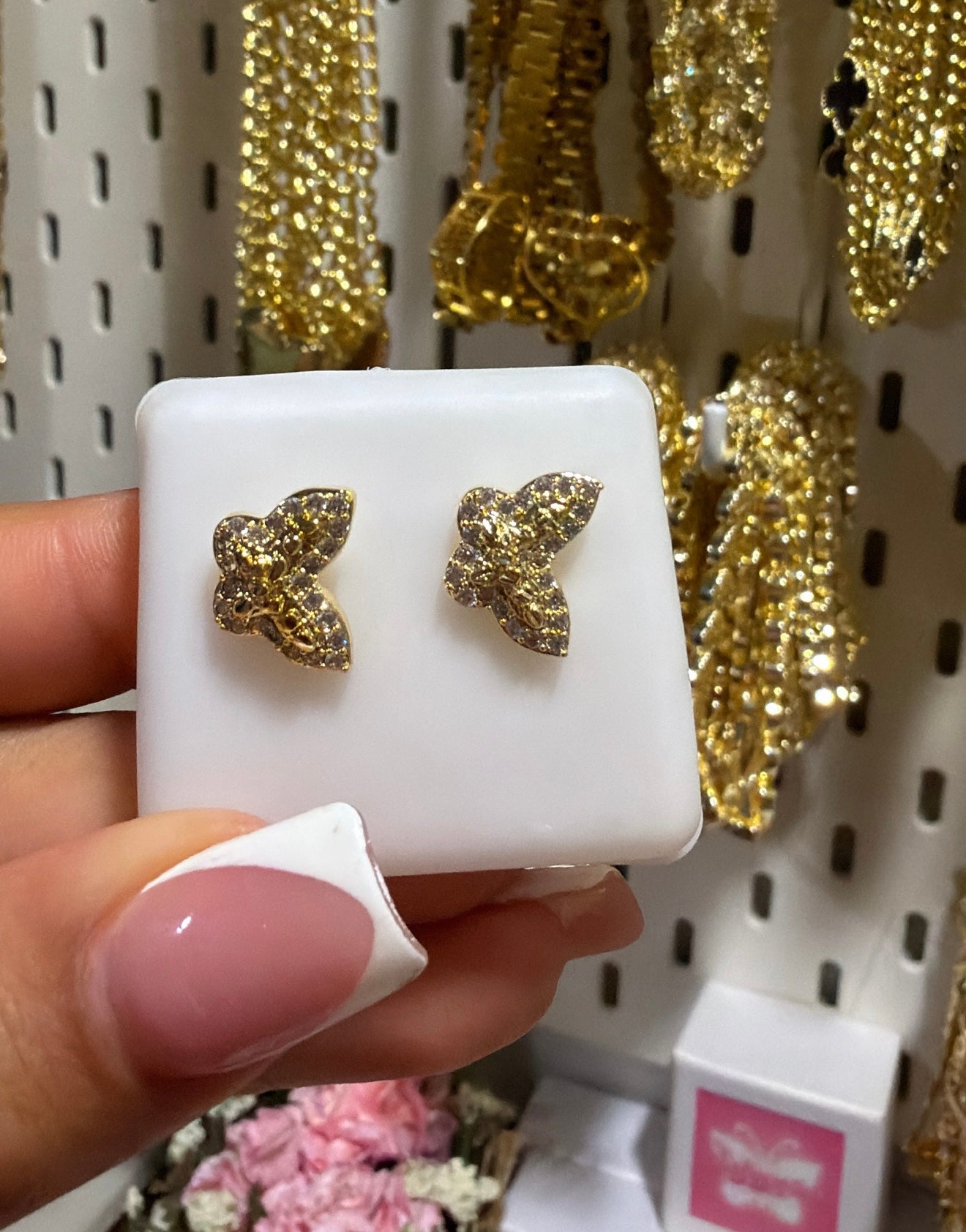 butterfly sparkly nugget earrings