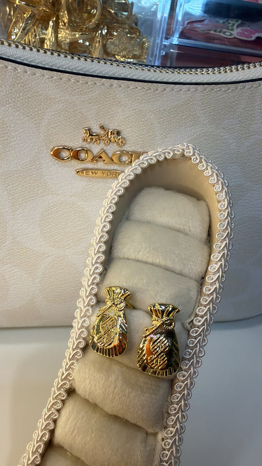 Money bag earrings