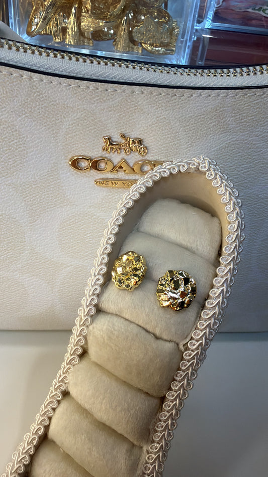 circle nugget earrings