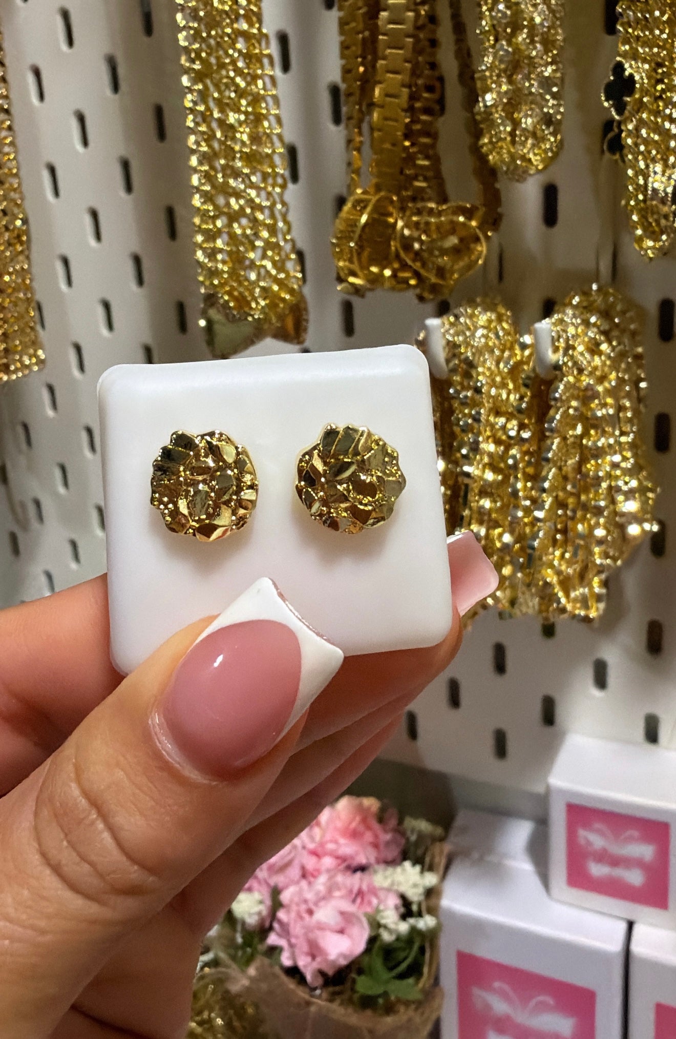 circle nugget earrings