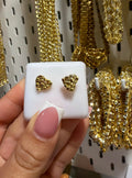 Heart nugget earrings (10’mm)