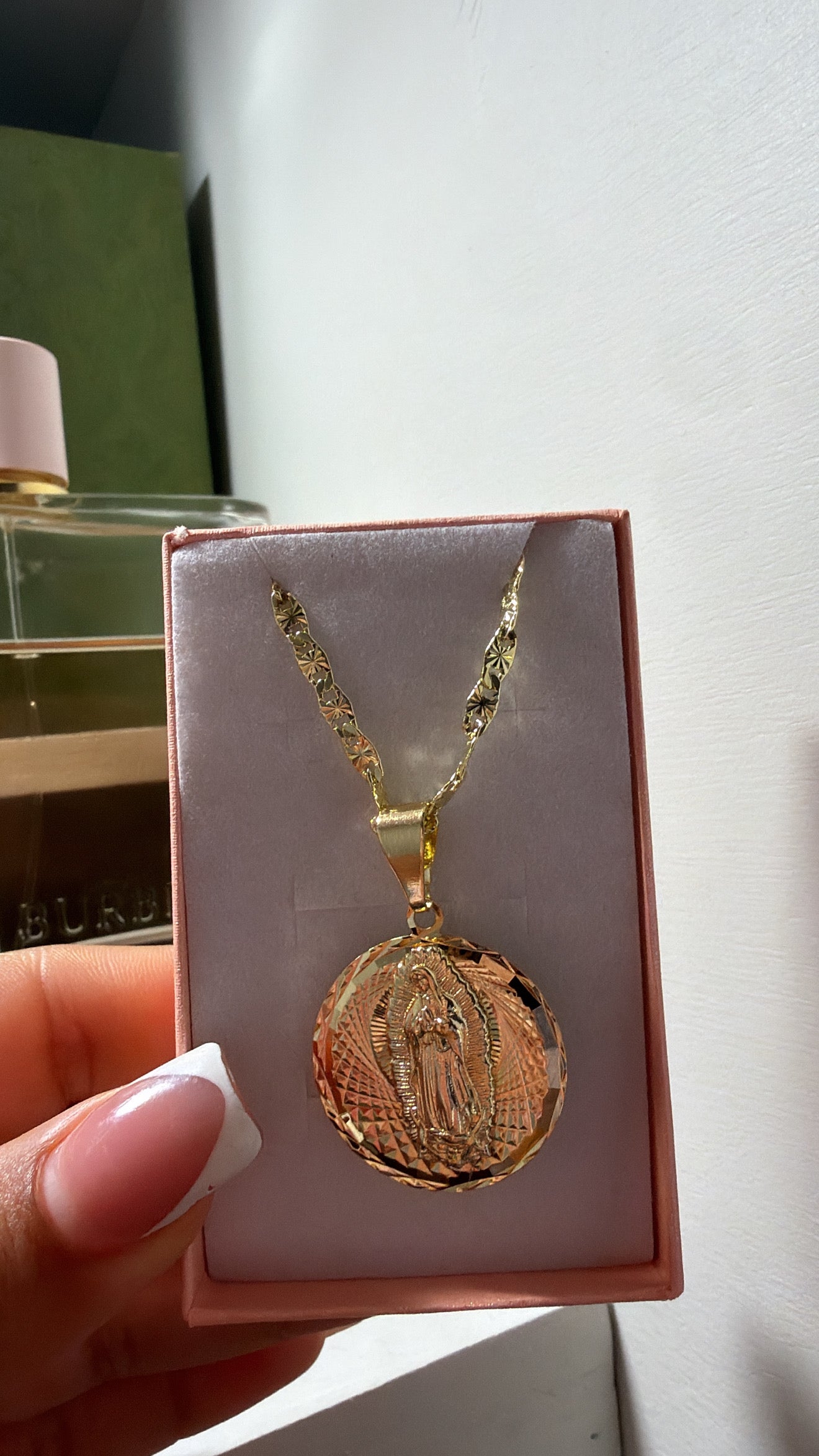 gold virgencita necklace