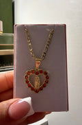 red lovely virgen necklace