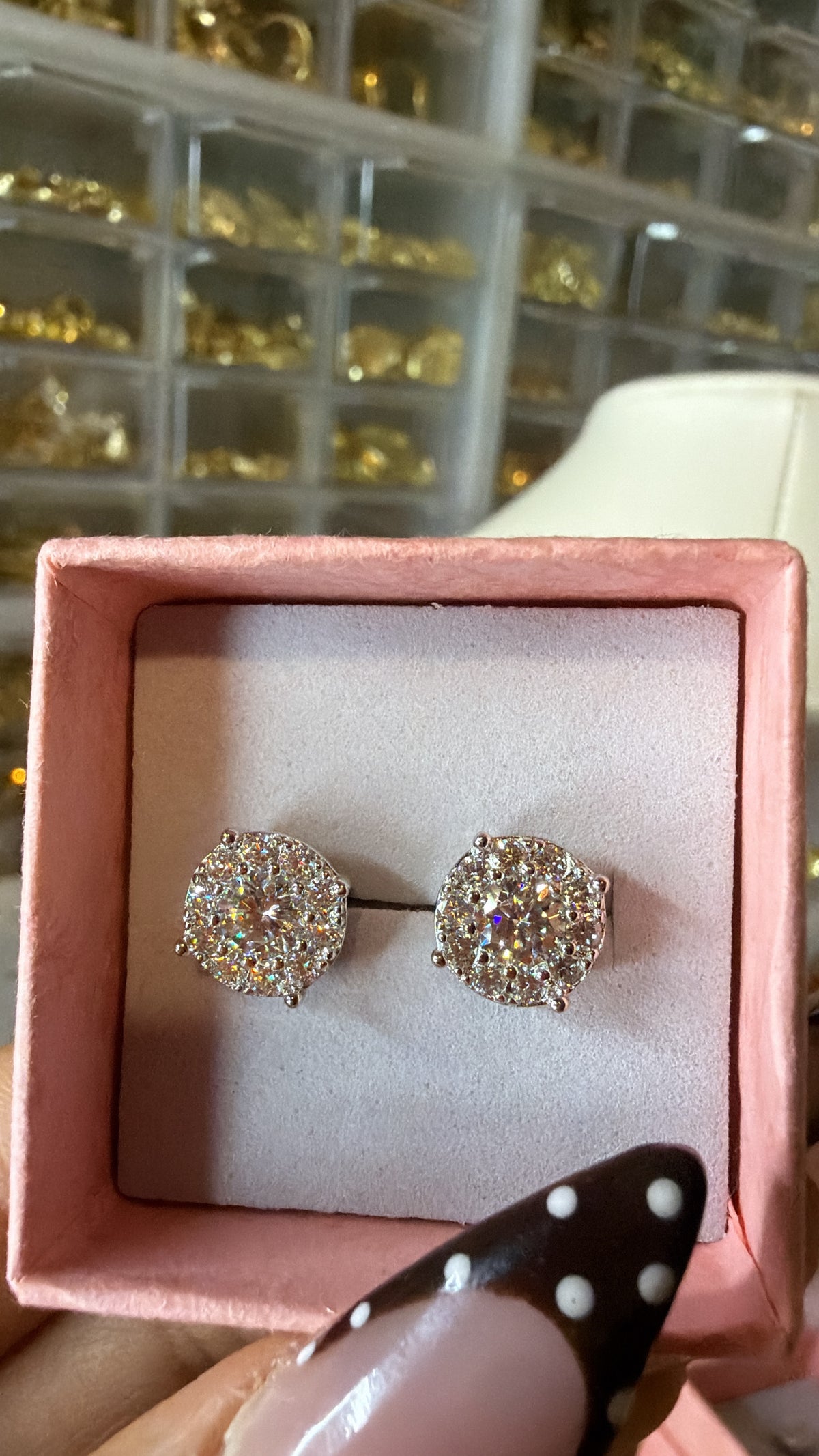 S925 VVS ROUND STONE EARRING