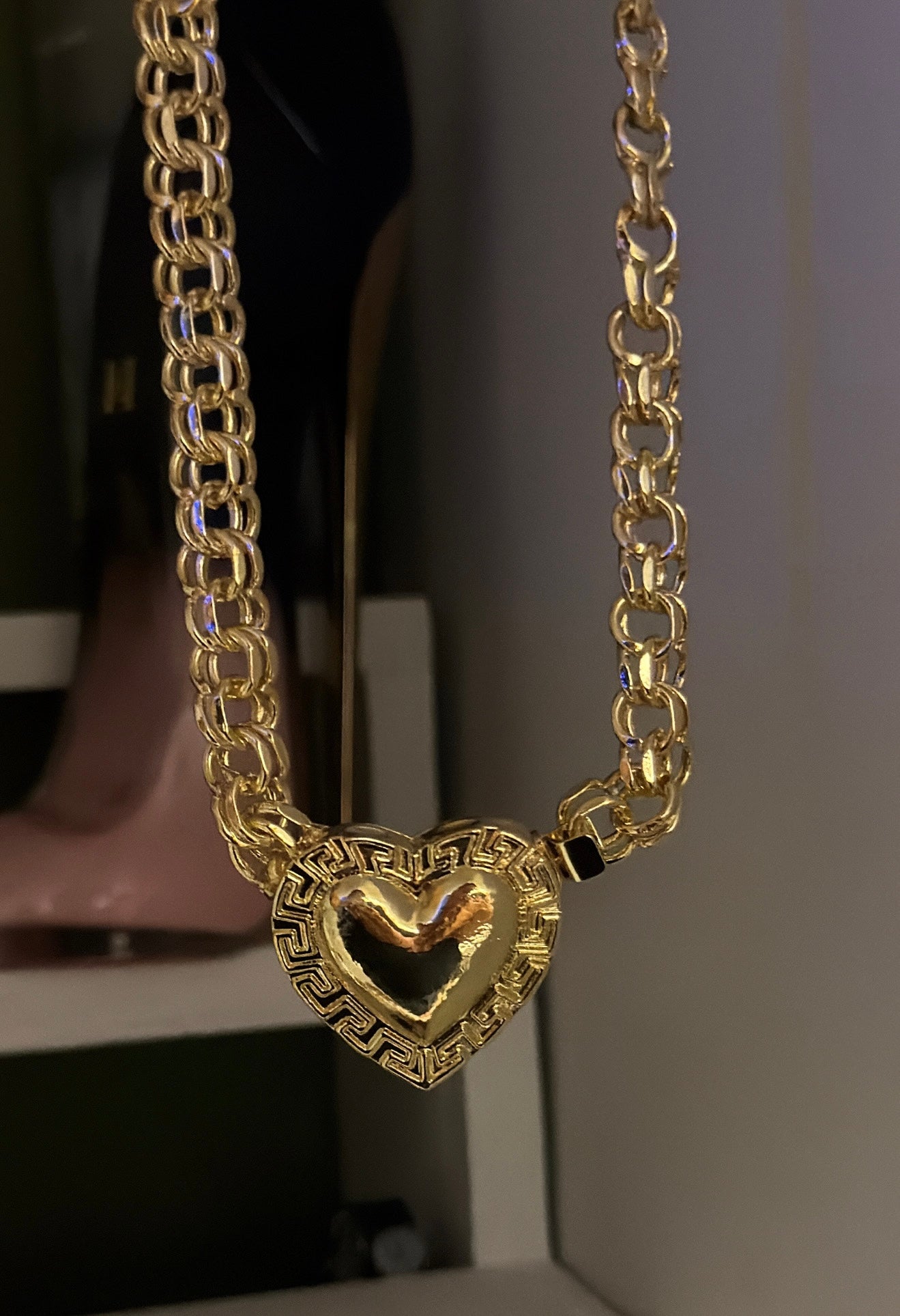 Heart chino link chain
