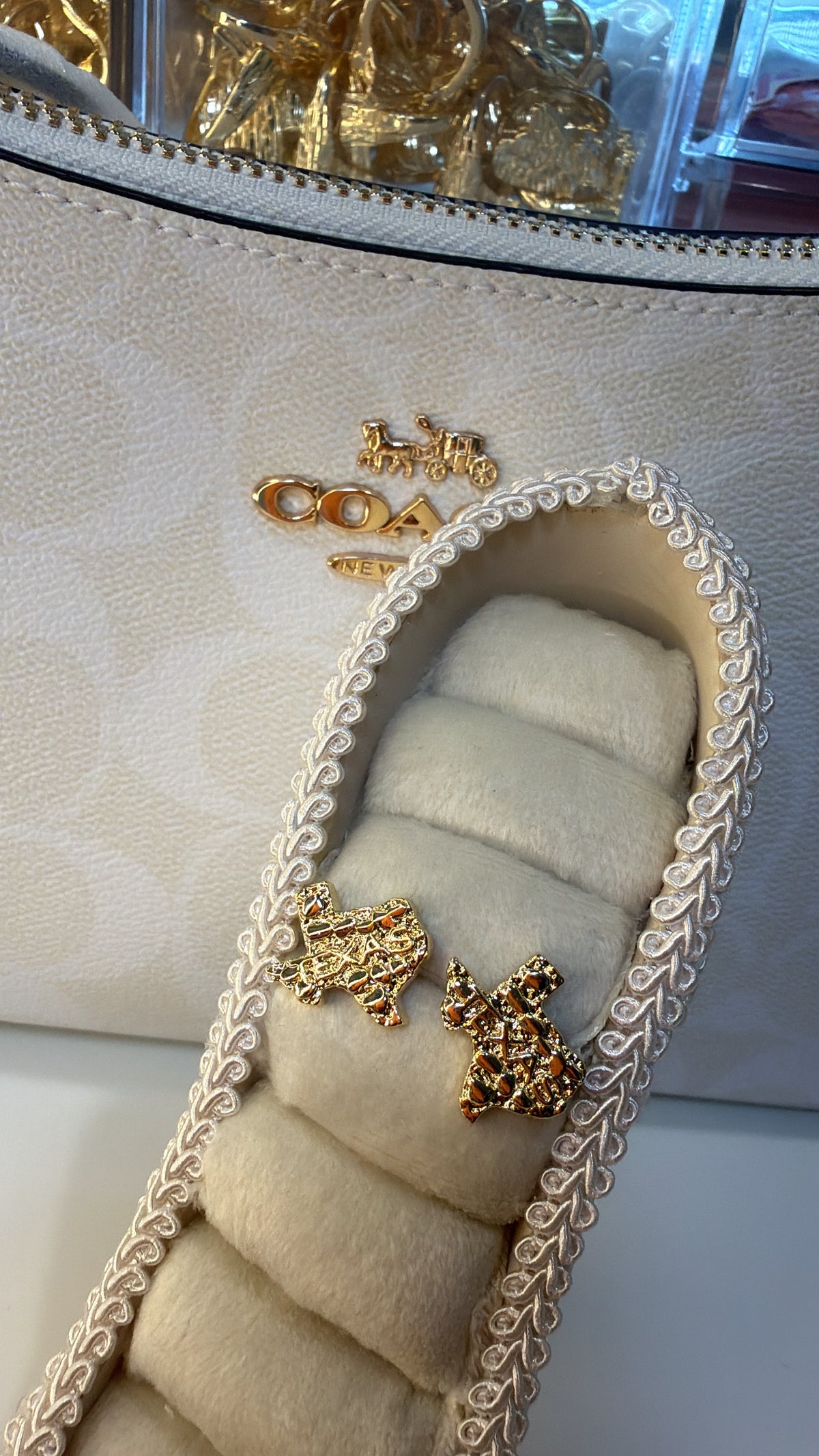 Tx nugget earrings