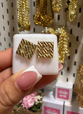 Square nugget earrings