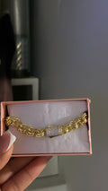 Chino link diamond clasp bracelet