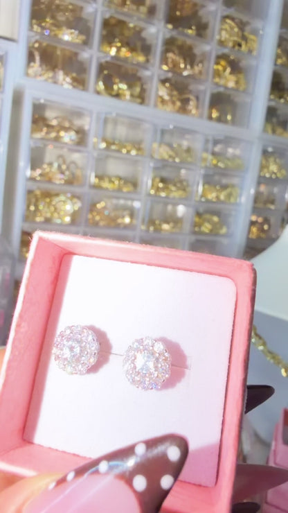 S925 VVS FLOWER SHAPE EARRINGS